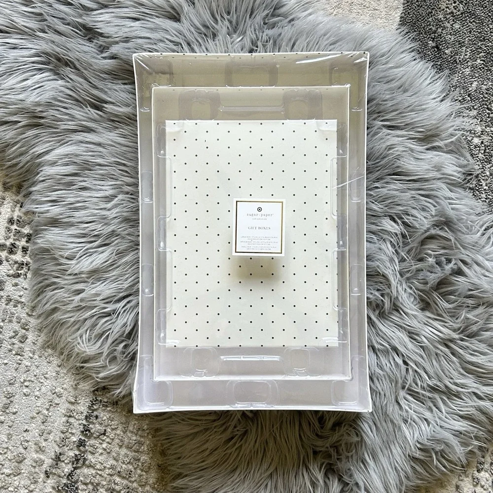 Sugar Paper Gift Wrap Box Set Black-White-Gold-Polka Dot‎ NEW